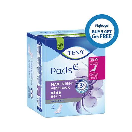 Tena Incontinence Night Pads Maxi Long | 6 pack