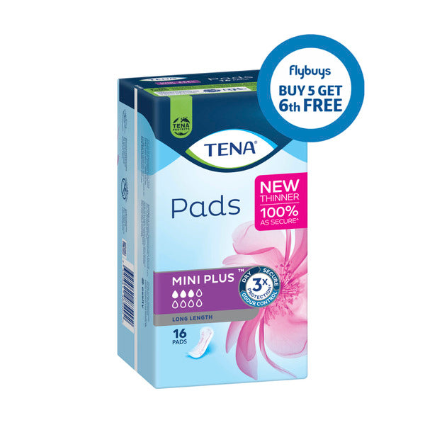 Tena Pads Mini Plus Length Incontinence Pad 16 pack Shop & Dispatch