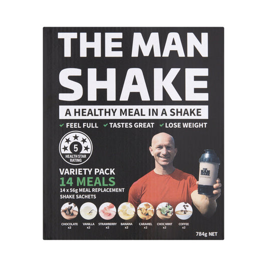 The Man Shake Meal Replacement Variety 14 Pack | 784g