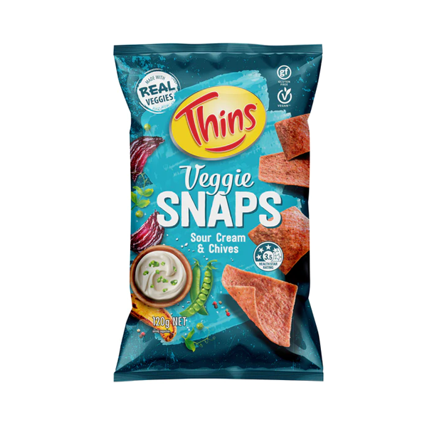 Thins Veggie Snaps Sour Cream & Chives | 120g