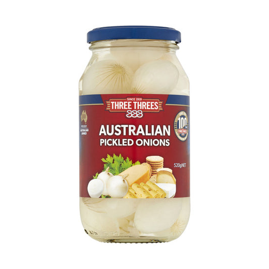 Three Threes White Pickled Australian Onions | 520g