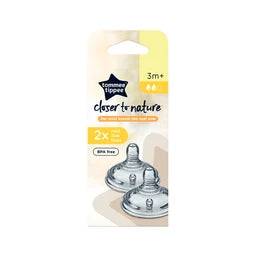 Tommee Tippee Bottle Teat Medium Flow 2 Pack 3m+ | 2 pack