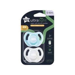 Tommee Tippee Ultra-Light Silicone Dummy 2 Pack 0-6m | 2 pack