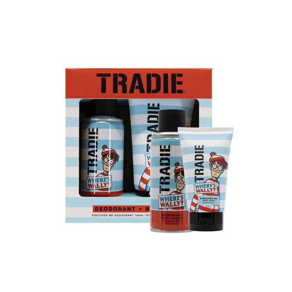 Tradie Where's Wally Deodorant 160ml & Body Wash 275ml Gift Set