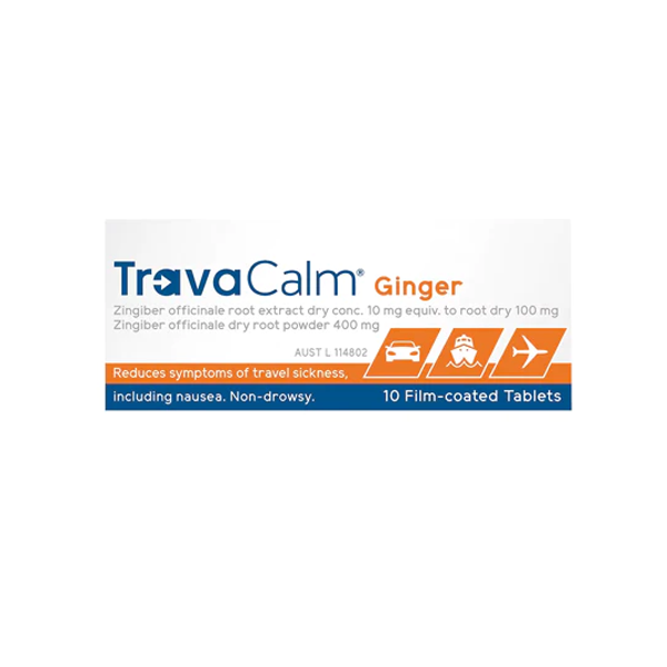 Travacalm Travel Sickness Ginger 10 Tablets