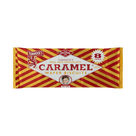 Tunnock's Caramel Milk Chocolate Wafers Biscuits 8 Pack | 240g