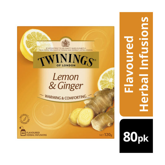 Twinings Lemon & Ginger Infusions Tea Bags 80 pack | 120g