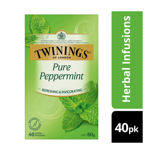 Twinings Pure Peppermint Herbal Infusions Tea Bags 40 pack | 80g