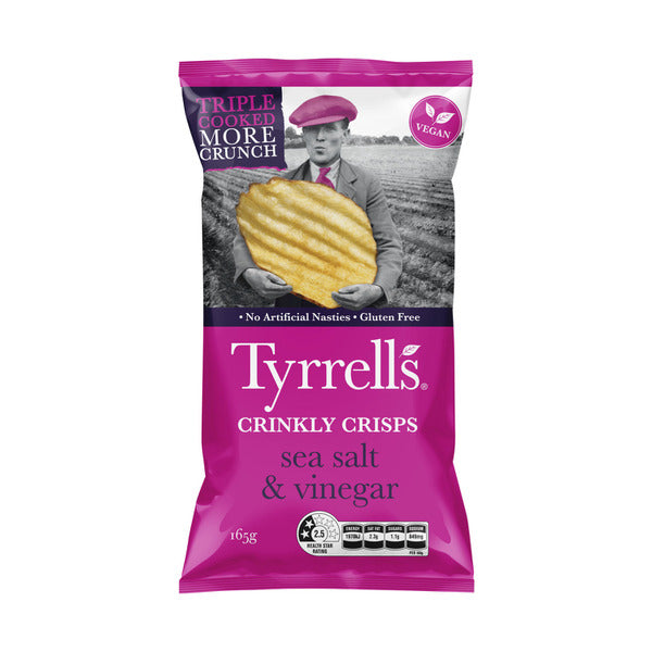 Tyrrells Crinkle Cut Sea Salt And Cider Vinegar | 165g