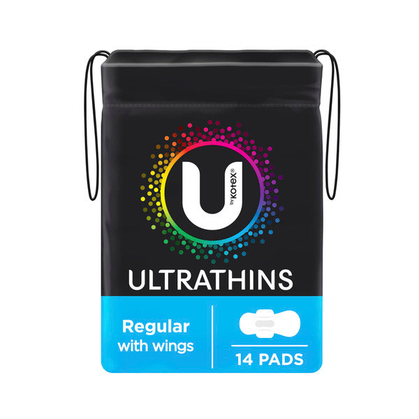 U by Kotex Ultrathin Pads Regular With Wings | 14 pack