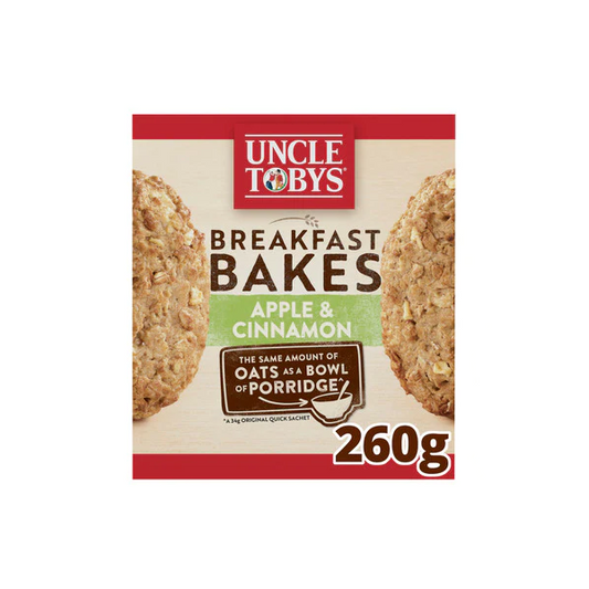 Uncle Tobys Breakfast Bakes Apple & Cinnamon Oats 4 pack | 260g