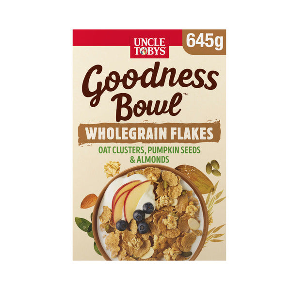 Uncle Tobys Goodness Bowl Wholegrain Flakes Oat Clusters Pumpkin Seeds And Almonds | 645g