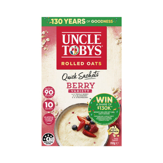 Uncle Tobys Oats Quick Sachets Berry Variety | 350g