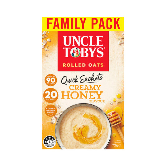 Uncle Tobys Oats Quick Sachets Breakfast Cereal Creamy Honey | 700g