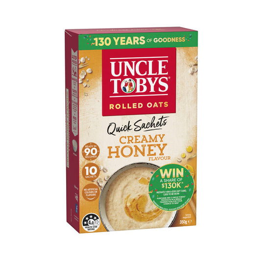 Uncle Tobys Oats Quick Sachets Creamy Honey | 350g