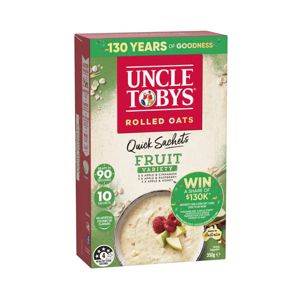 Uncle Tobys Oats Quick Sachets Fruit Variety | 350g
