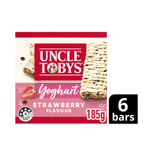 Uncle Tobys Yoghurt Muesli Bars Strawberry 6 Pack | 185g