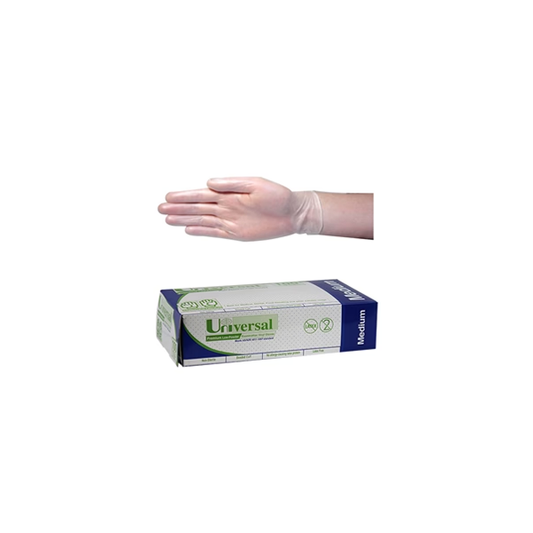 Universal Clear Latex Glove Medium 100 Pack