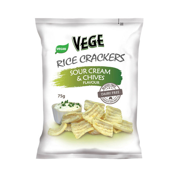 Vege Chips Rice Crackers Sour Cream & Chives | 75g