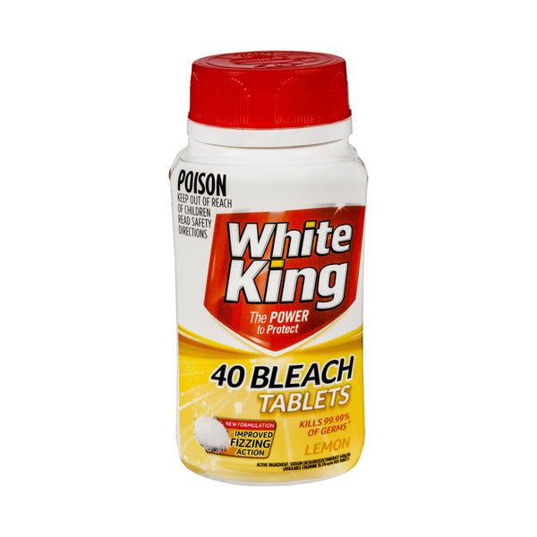 White King Lemon Bleach Tablets 40 Pack | 160g