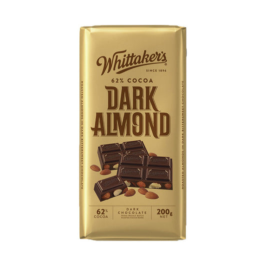 Whittaker's Block Chocolate Dark Almond 62% | 200g