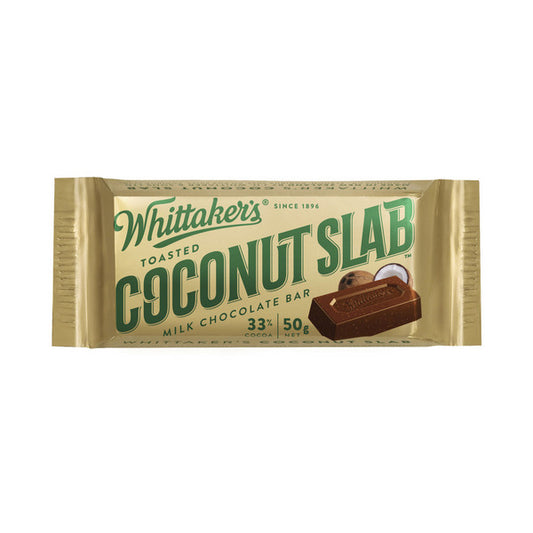 Whittaker's Toasted Coconut Slab Milk Chocolate Bar | 50g x 2 Pack