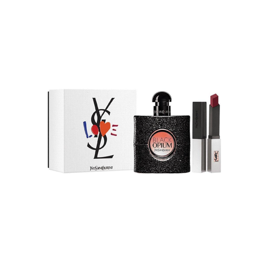 Yves Saint Laurent Opium Black Eau De Parfum 50ml & Lipstick 2 Piece Set
