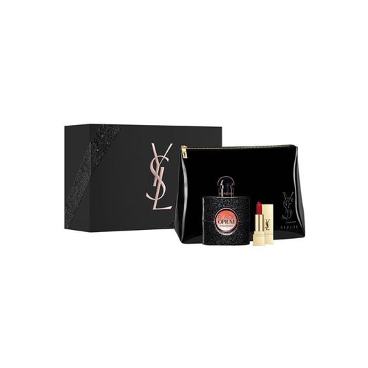 Yves Saint Laurent Opium Black Eau De Parfum 50ml + Lipstick & Pouch 3 Piece Set