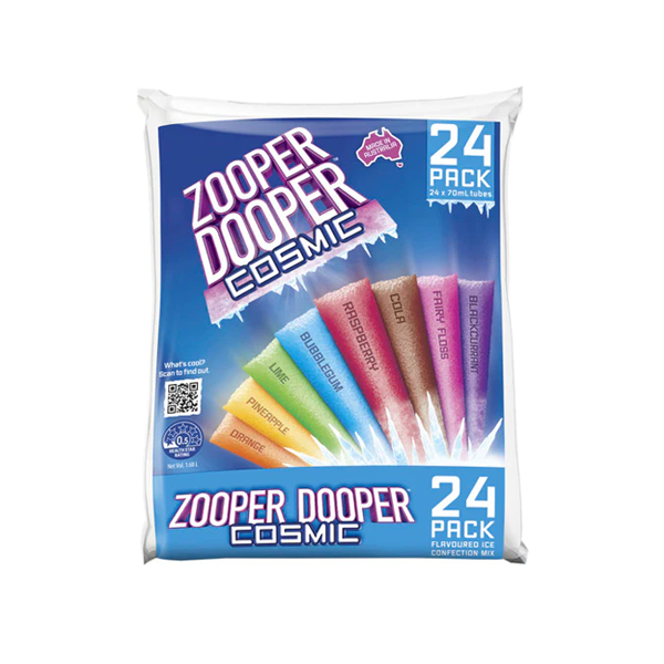 Zooper Dooper 8 Cosmic Flavours Water Ice 70mL Tubes | 24 pack