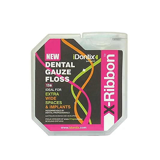 iDontix X-Ribbon Floss Gauze Dispenser- Implant, Braces and Bridge Floss - 12m Dispenser
