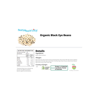 Organic Black Eye Beans | 1Kg