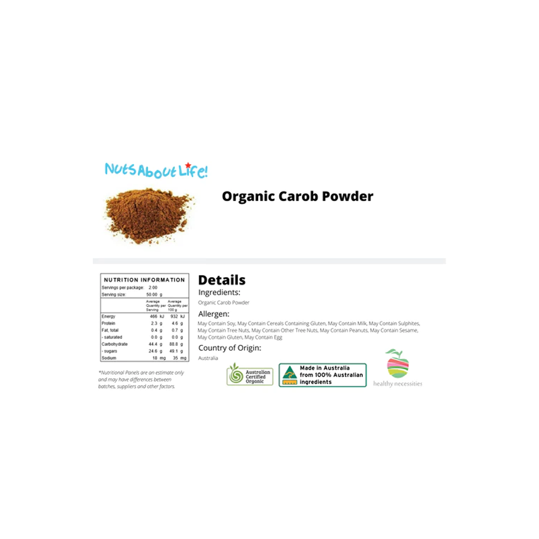 Organic Carob Powder - Vacuum Packed 50 Gram to 10 KG - FREE POST Organic Carob Powder - Vacuum Packed 50 Gram to 10 KG - FREE POST