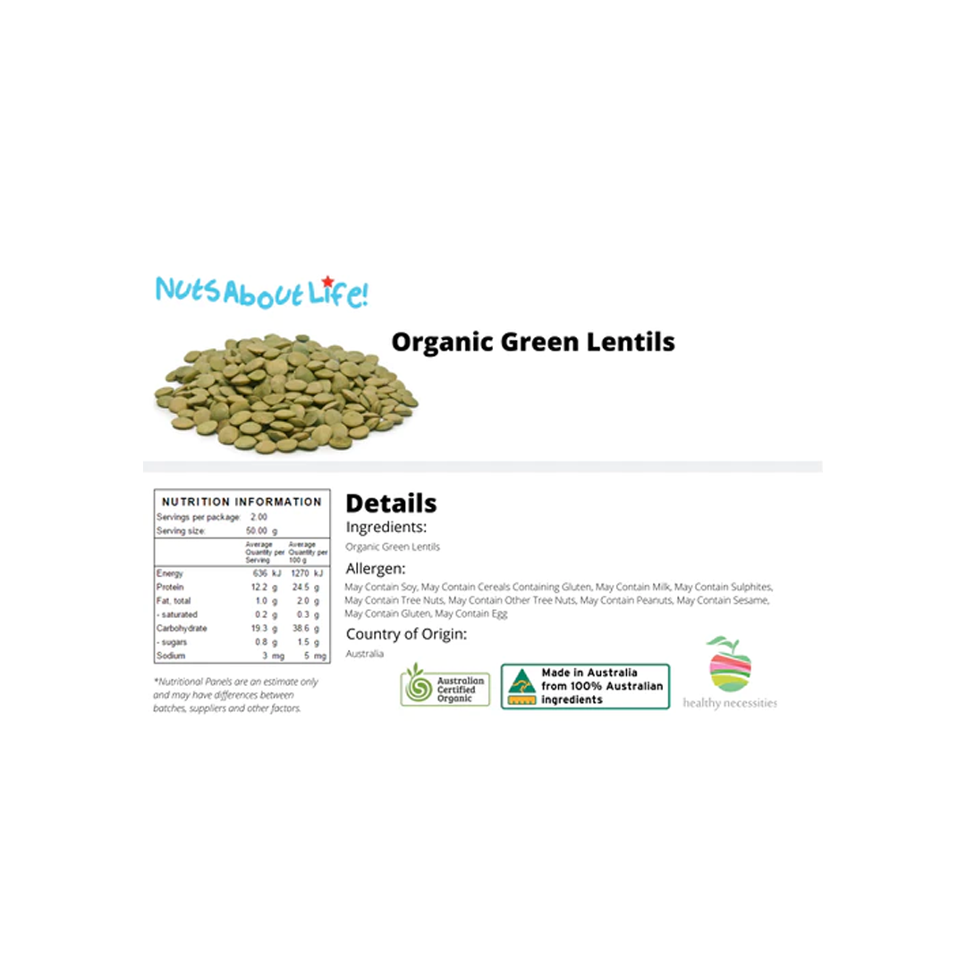 Organic Green Lentils | 1Kg