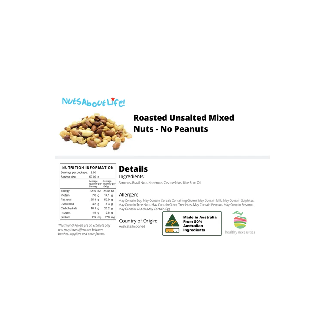 Roasted Unsalted Mixed Nuts (No Peanuts) | 1Kg