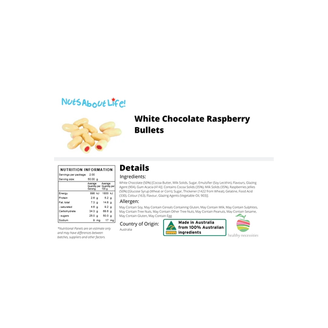 White Chocolate Raspberry Bullets White Chocolate Raspberry Bullets|1Kg – Shop & Dispatch